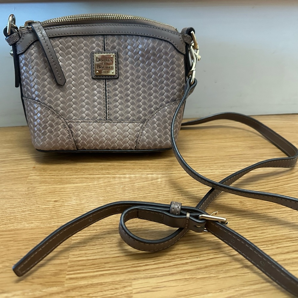 Dooney & Bourke Tan Crossbody Bag with Gold-Tone Hardware